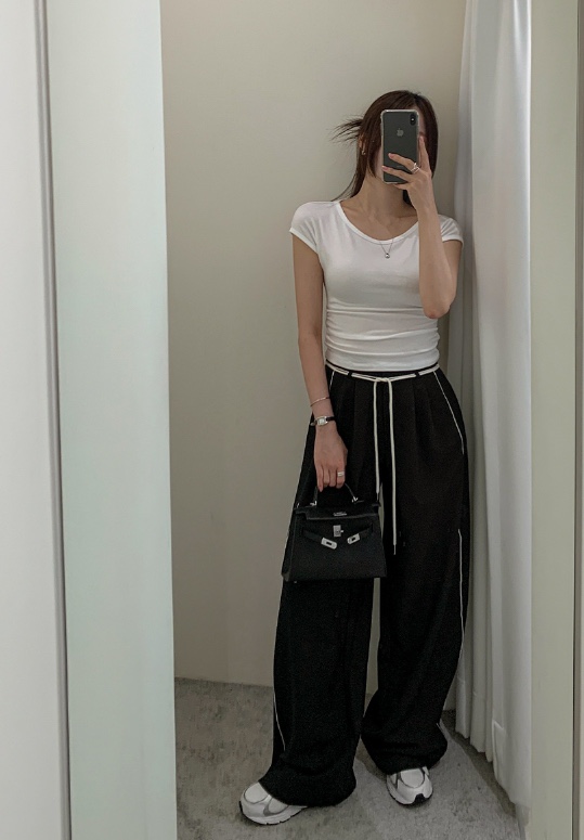 CLOTH東大門直郵女裝新品熱賣人氣真品時尚推薦休閑褲含腰繩CLOTH休閑褲