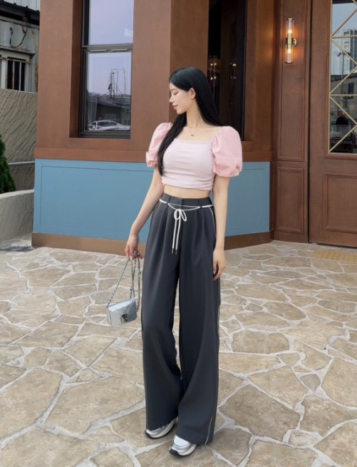 CLOTH東大門直郵女裝新品熱賣人氣真品時尚推薦休閑褲含腰繩CLOTH休閑褲