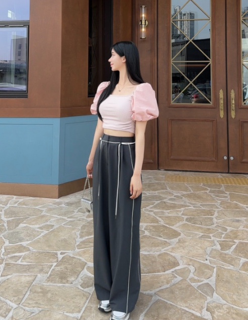CLOTH東大門直郵女裝新品熱賣人氣真品時尚推薦休閑褲含腰繩CLOTH休閑褲