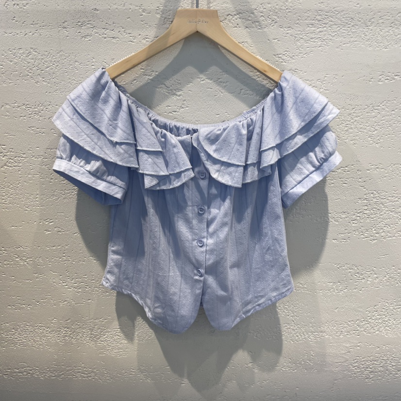 LULULALLA東大門實拍女裝新品人氣休閑推薦真品25春夏襯衫蕾絲衫LULULALLA襯衫/蕾絲衫