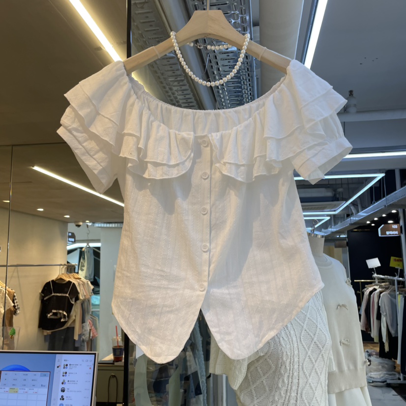 LULULALLA東大門實拍女裝新品人氣休閑推薦真品25春夏襯衫蕾絲衫LULULALLA襯衫/蕾絲衫圖色2