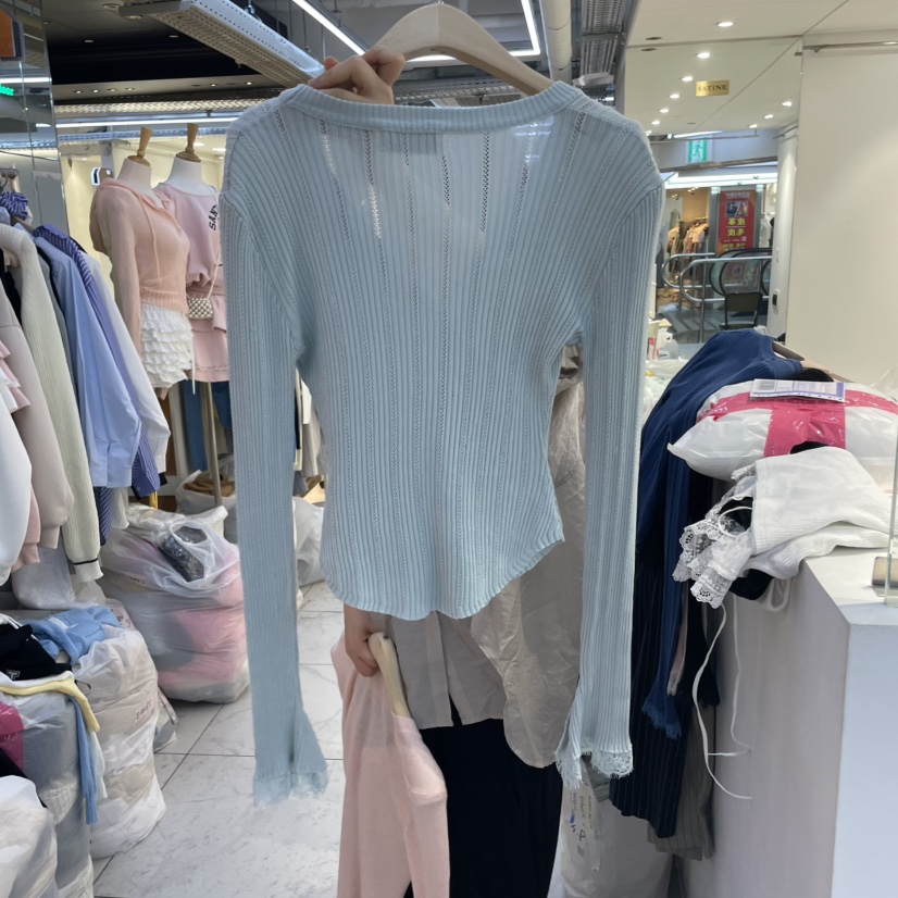 SAGE BRUSH韓國直郵女士新品熱賣時尚真品職業人氣針織衫蕾絲SAGE BRUSH針織衫