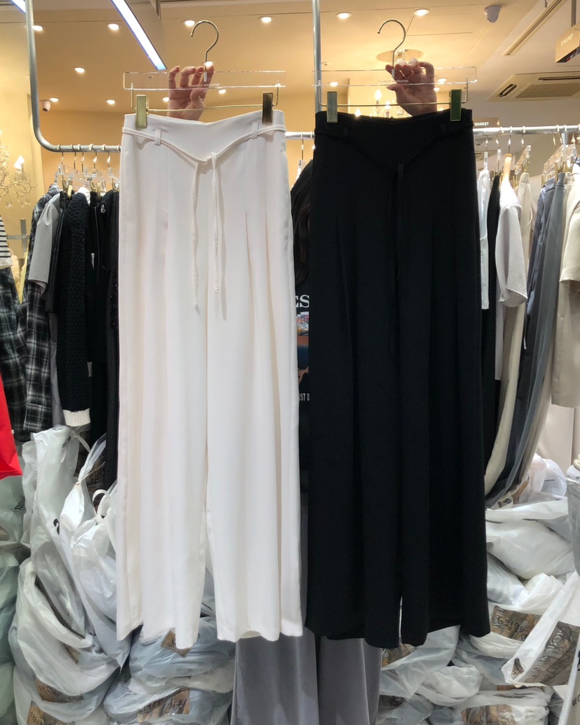 WORK SHOP韓國直郵女士新款時尚休閑熱賣真品休閑褲含腰繩Work_shop休閑褲