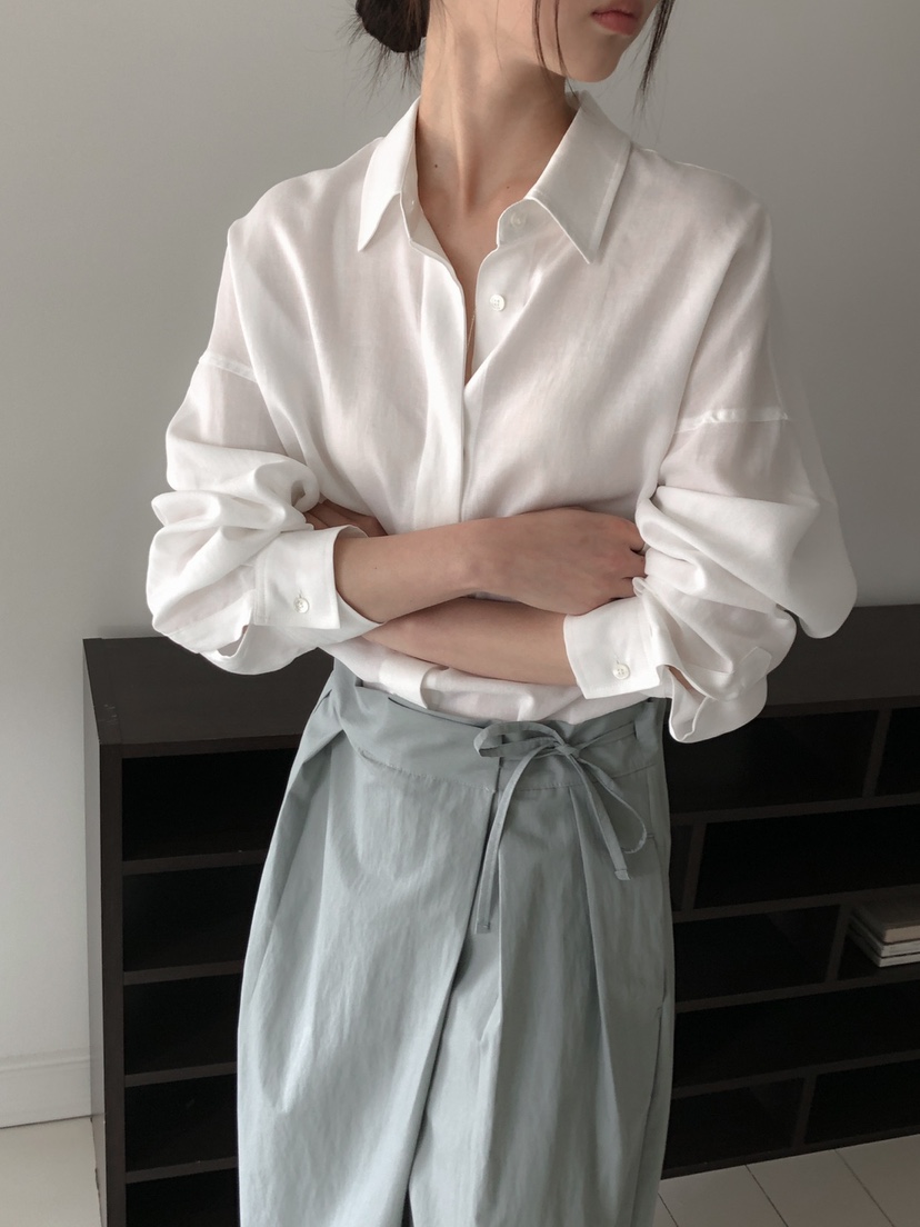 LONG PEAK韓國代購女士新品熱賣休閑人氣推薦襯衫蕾絲衫亞麻LONG PEAK襯衫/蕾絲衫