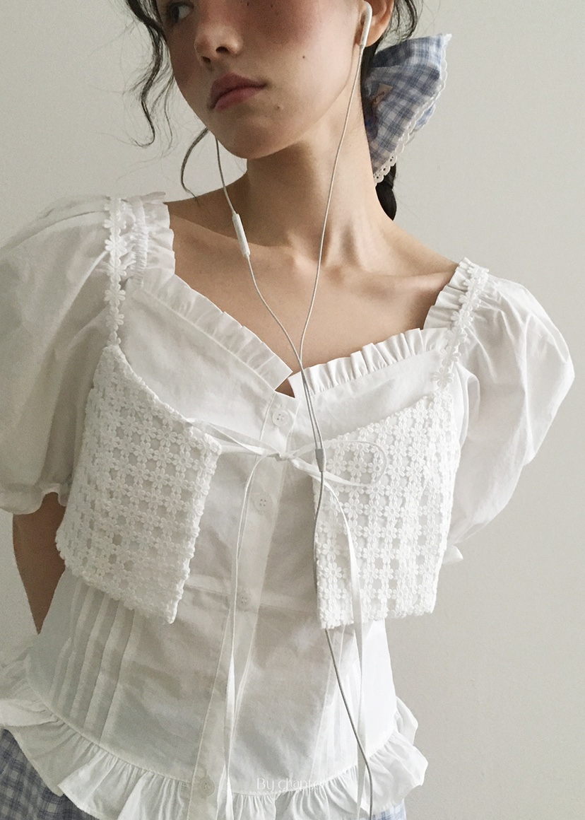 BY CHAPTER韓國代購女士新款25春夏熱賣人氣職業襯衫蕾絲衫BY Chapter襯衫/蕾絲衫