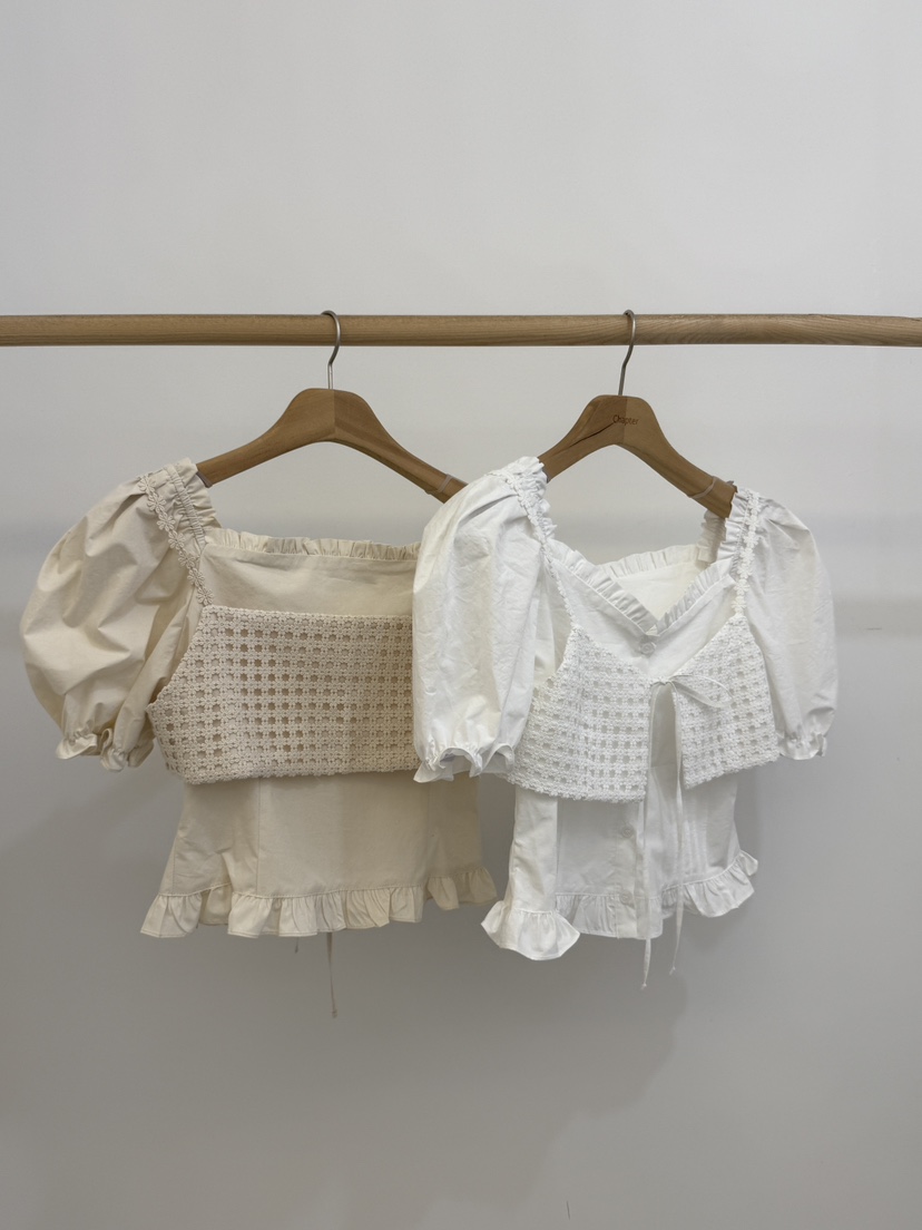 BY CHAPTER韓國代購女士新款25春夏熱賣人氣職業襯衫蕾絲衫BY Chapter襯衫/蕾絲衫