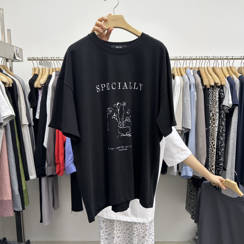 SPECIAL韓國㊣直郵東大門代購女裝新款休閑熱賣25春夏人氣T恤SPECIALT恤圖色1
