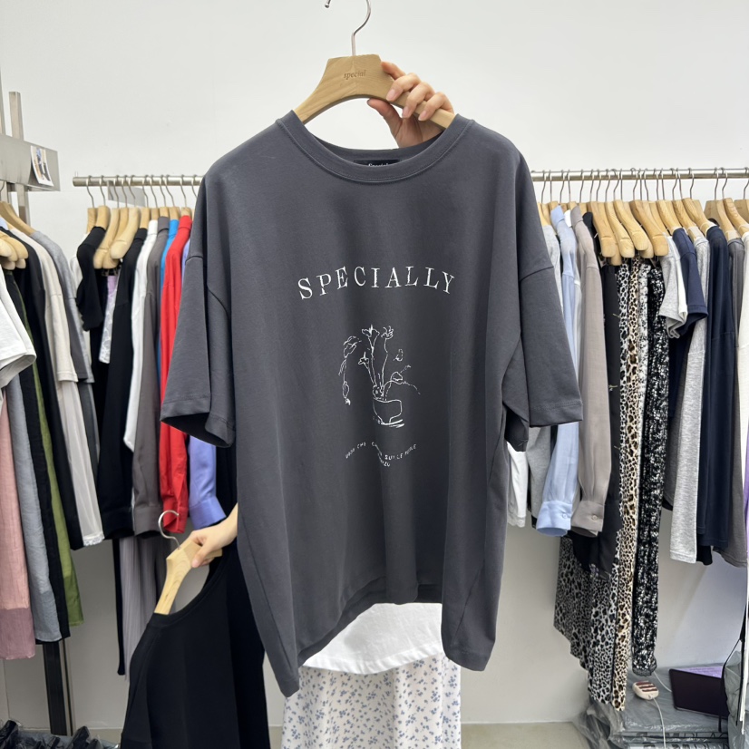 SPECIAL韓國㊣直郵東大門代購女裝新款休閑熱賣25春夏人氣T恤SPECIALT恤圖色2