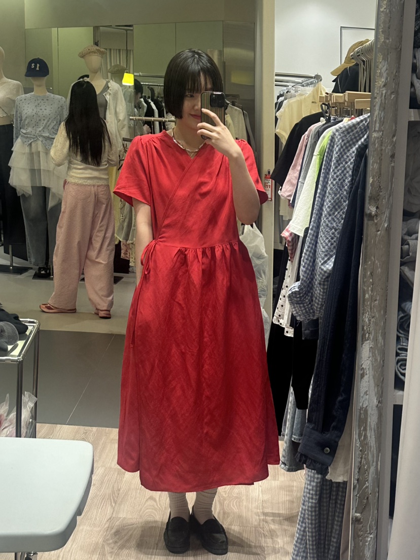 ARCHIVE-P韓國直郵㊣東大門實拍女裝新品休閑連衣裙裹身裙亞麻ARCHIVE-P連衣裙