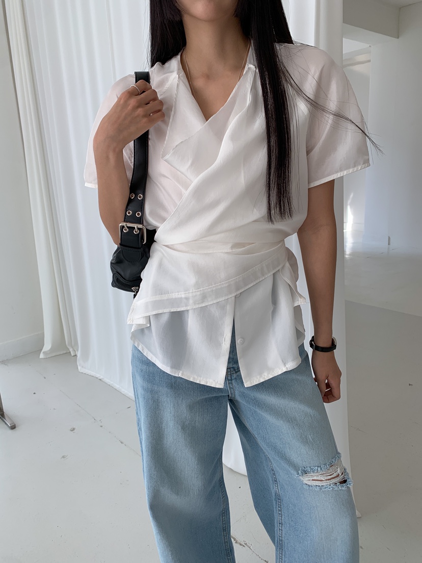 GOYOU直郵韓國代購㊣女裝新品休閑時尚推薦熱賣人氣襯衫蕾絲衫de goyou襯衫/蕾絲衫