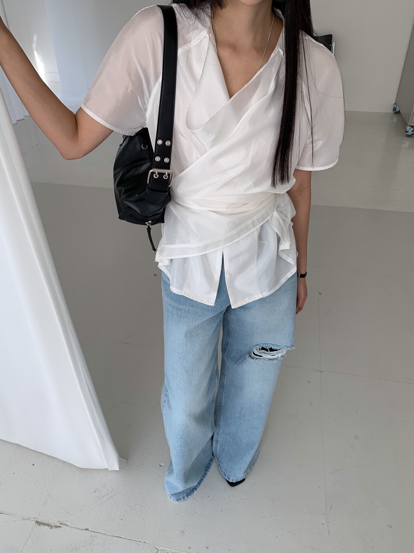 GOYOU直郵韓國代購㊣女裝新品休閑時尚推薦熱賣人氣襯衫蕾絲衫de goyou襯衫/蕾絲衫