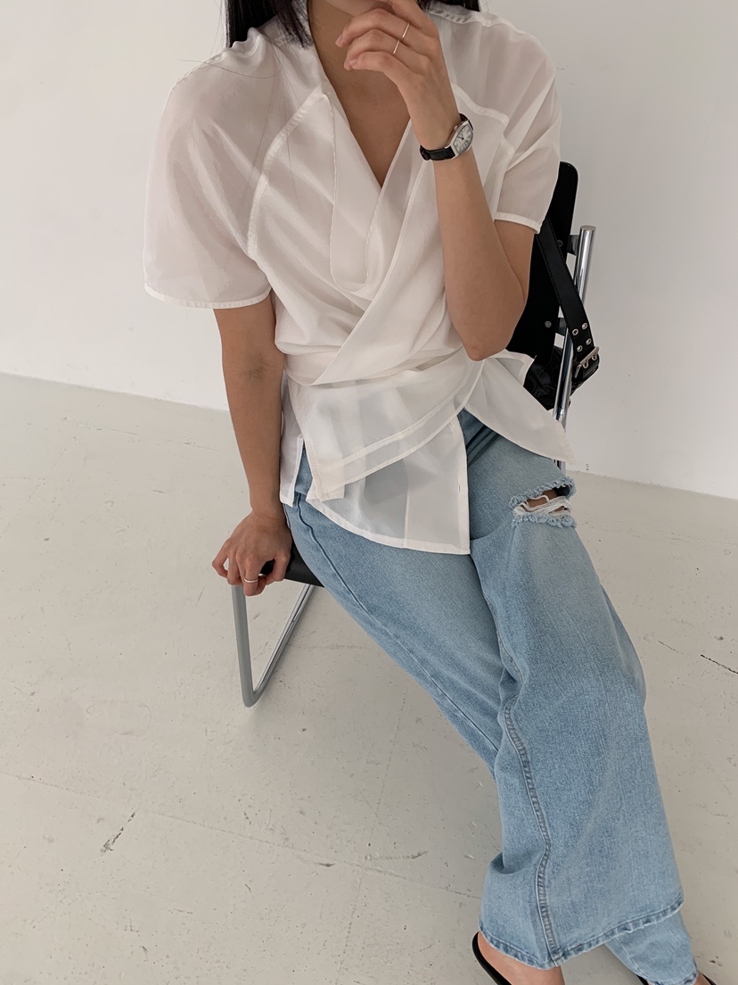 GOYOU直郵韓國代購㊣女裝新品休閑時尚推薦熱賣人氣襯衫蕾絲衫de goyou襯衫/蕾絲衫