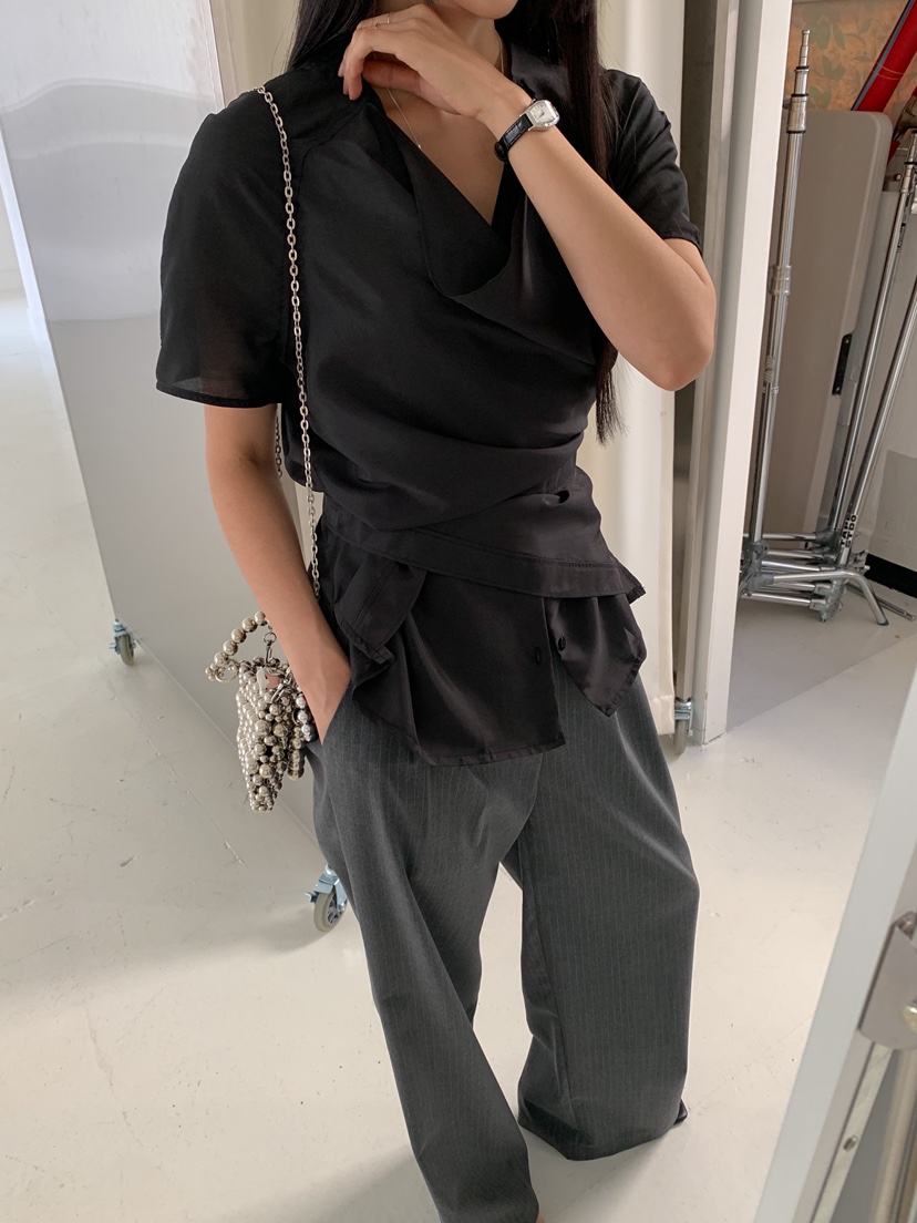 GOYOU直郵韓國代購㊣女裝新品休閑時尚推薦熱賣人氣襯衫蕾絲衫de goyou襯衫/蕾絲衫