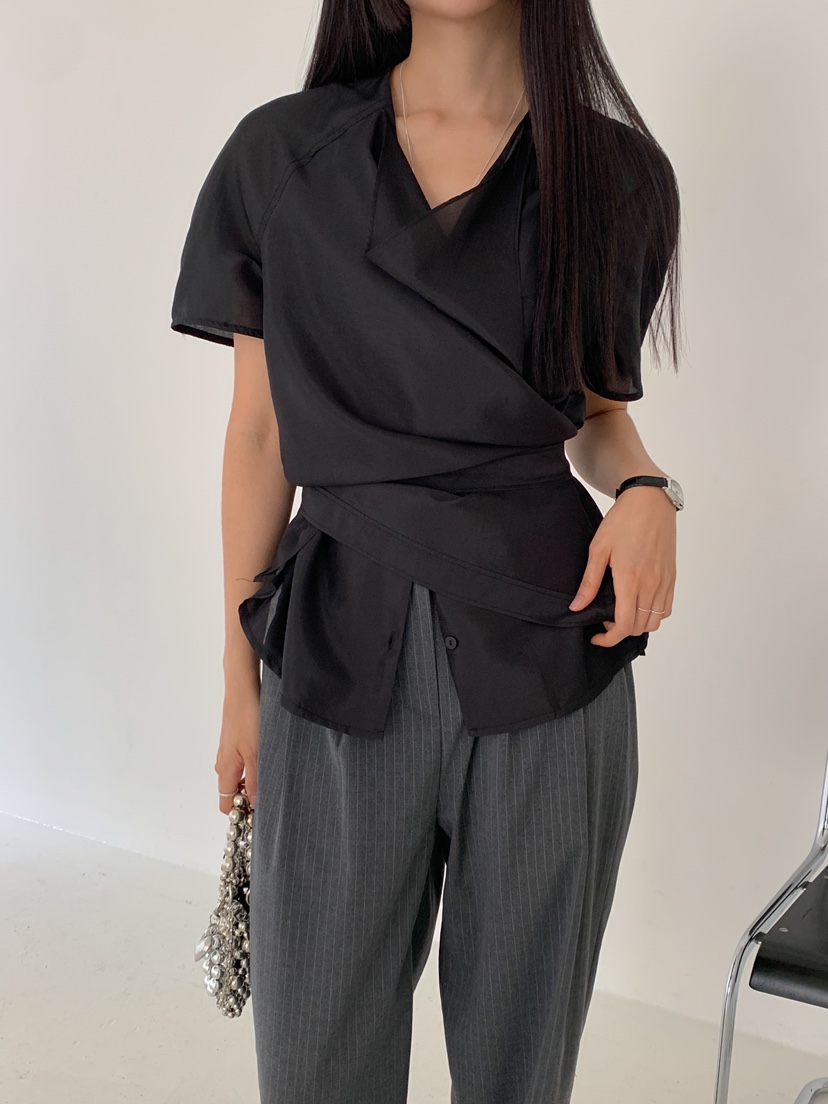 GOYOU直郵韓國代購㊣女裝新品休閑時尚推薦熱賣人氣襯衫蕾絲衫de goyou襯衫/蕾絲衫圖色2