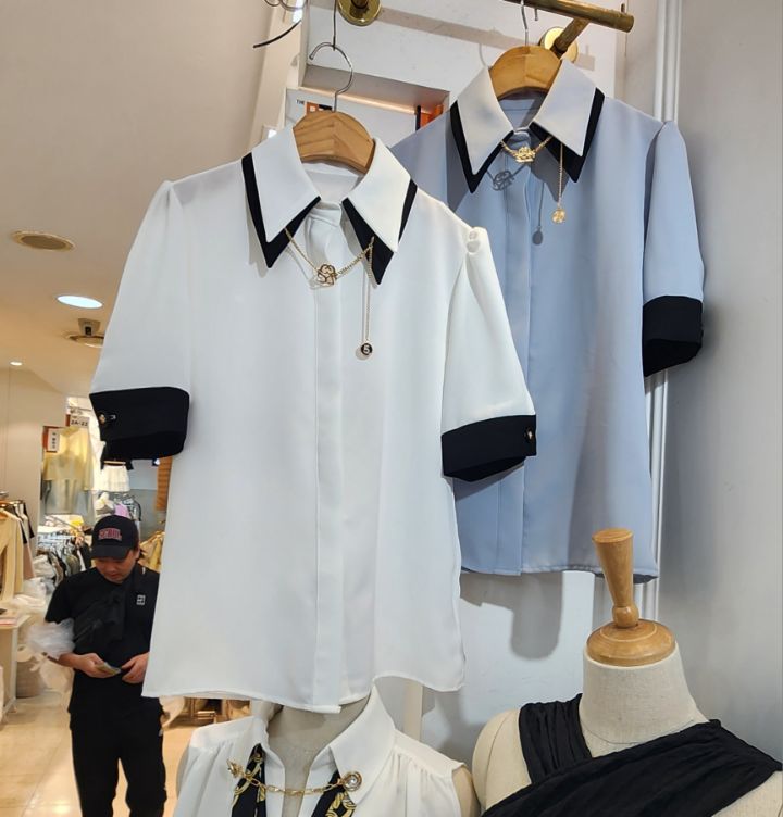 火Ⅱ-화투-T韓國直郵㊣東大門實拍女裝新品時尚襯衫蕾絲衫火Ⅱ襯衫/蕾絲衫