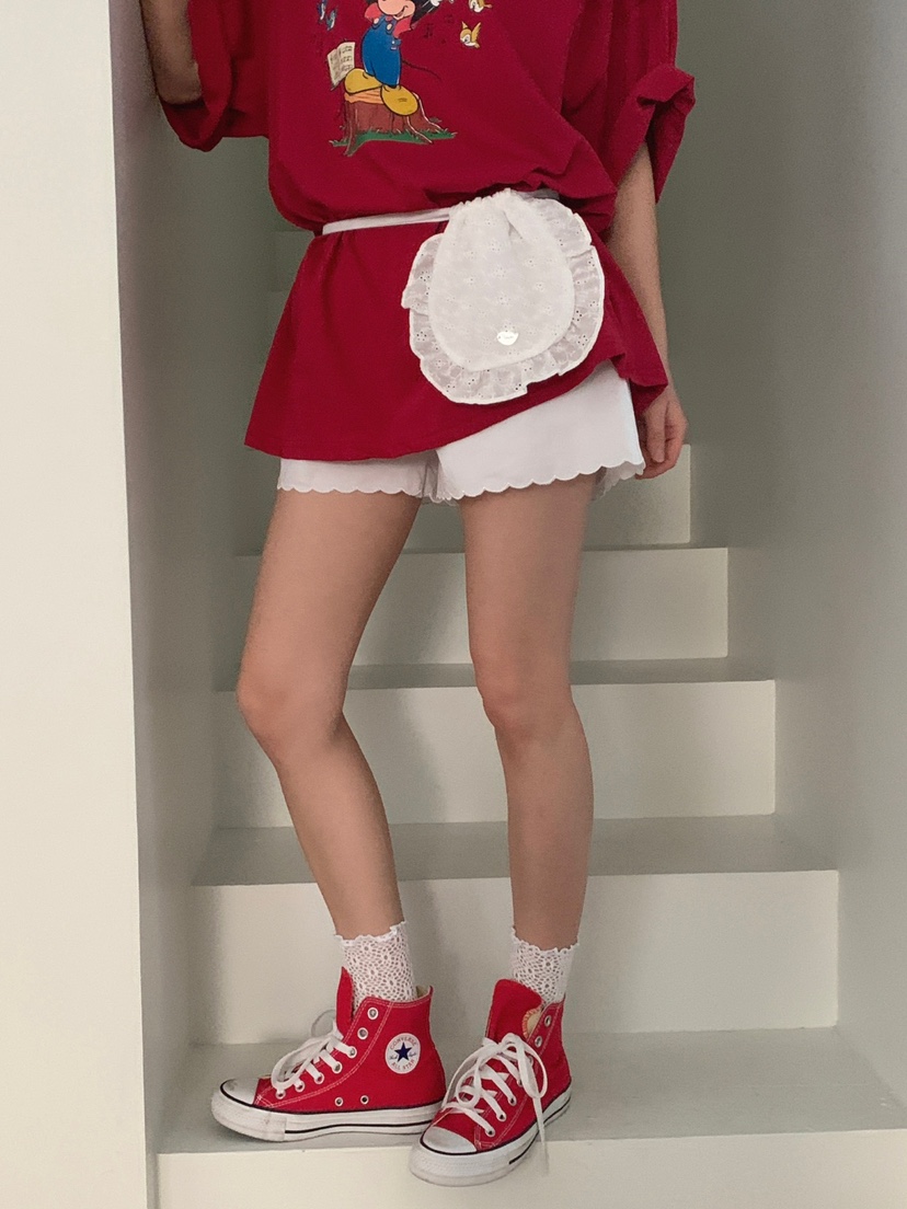JKICHI韓國直郵㊣東大門實拍女裝新款人氣熱賣休閑腰包蕾絲JKICHI腰包