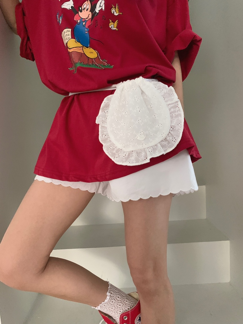 JKICHI韓國直郵㊣東大門實拍女裝新款人氣熱賣休閑腰包蕾絲JKICHI腰包