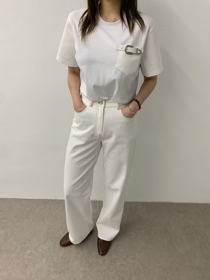 J CRANE-A直郵韓國代購㊣女裝新品推薦人氣休閑T恤棉質腰帶J CRANET恤