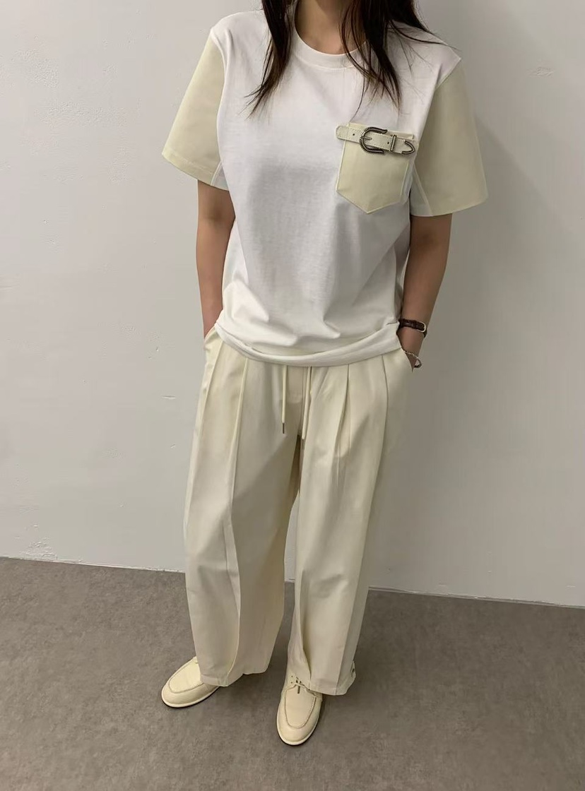 J CRANE-A直郵韓國代購㊣女裝新品推薦人氣休閑T恤棉質腰帶J CRANET恤