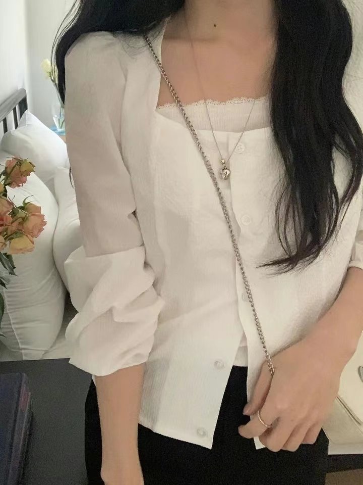 HAVE韓國㊣直郵東大門代購女裝新品人氣休閑熱賣襯衫蕾絲衫HAVE襯衫/蕾絲衫