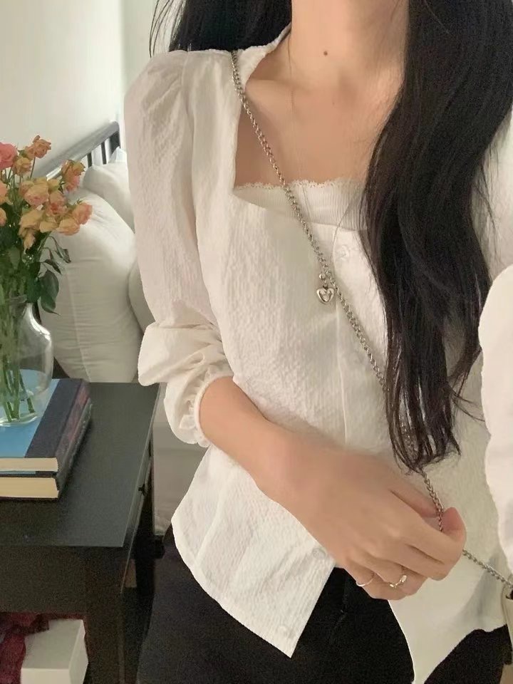 HAVE韓國㊣直郵東大門代購女裝新品人氣休閑熱賣襯衫蕾絲衫HAVE襯衫/蕾絲衫