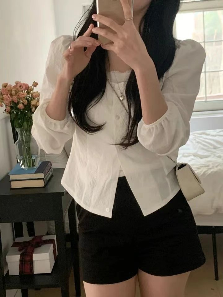 HAVE韓國㊣直郵東大門代購女裝新品人氣休閑熱賣襯衫蕾絲衫HAVE襯衫/蕾絲衫