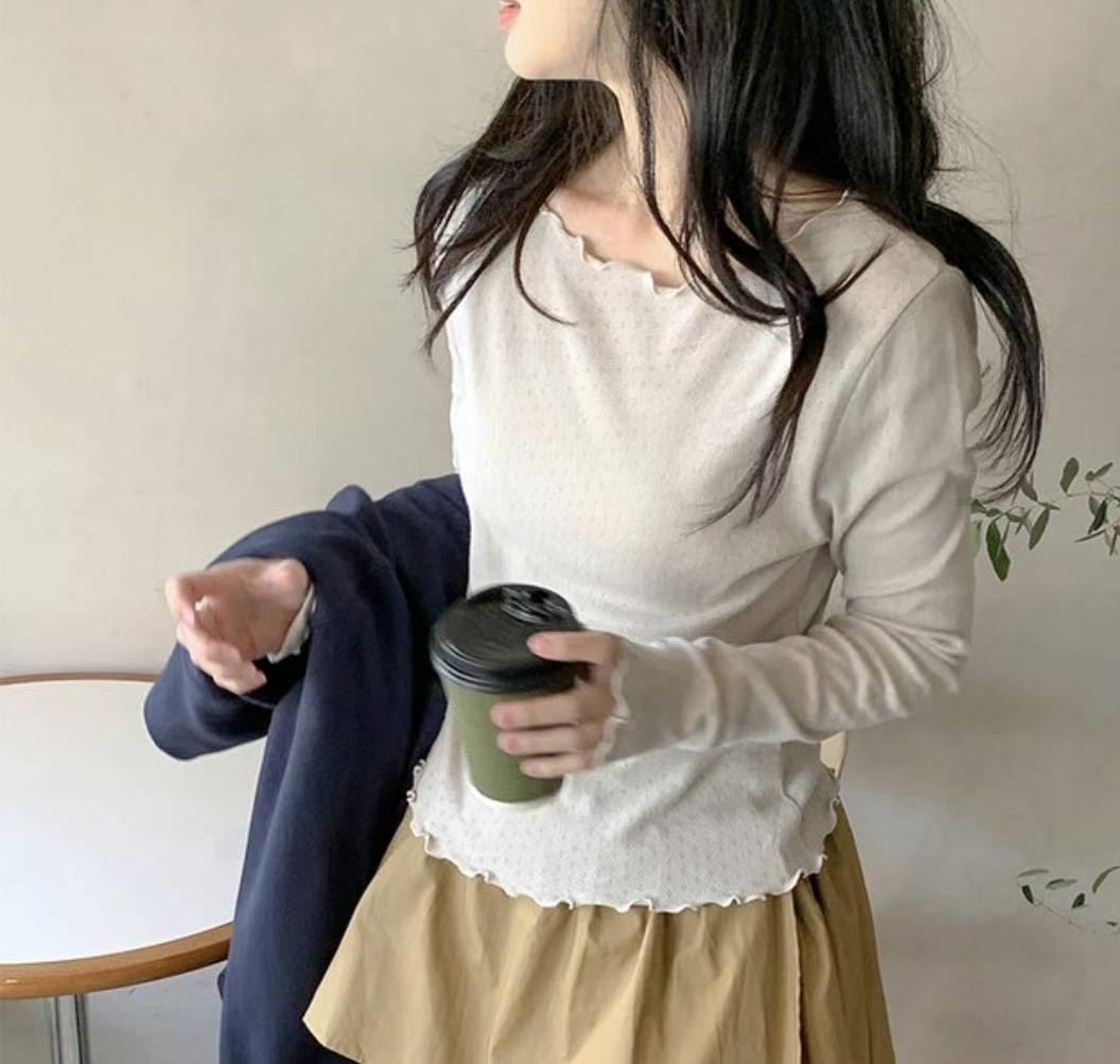LIBERTE-OT直郵韓國代購㊣女裝新品人氣時尚休閑熱賣長袖T恤RETHINK長袖T恤圖色2