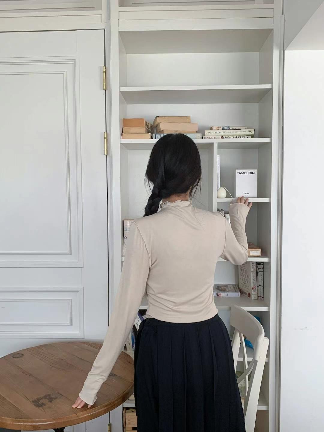 LIBERTE-OT韓國㊣直郵東大門代購女裝新款推薦休閑長袖T恤RETHINK長袖T恤
