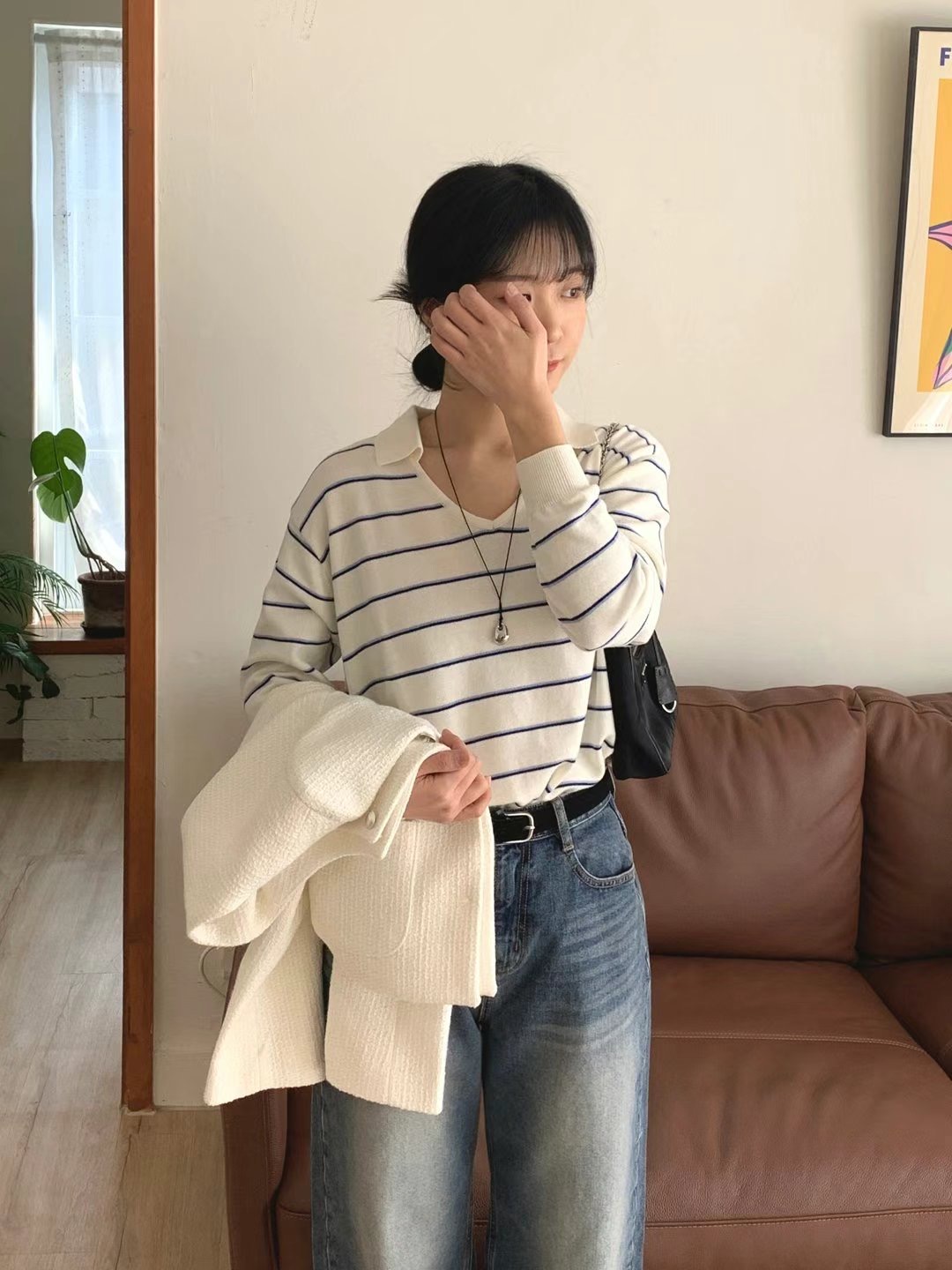 LIBERTY韓國直郵㊣東大門實拍女裝新款熱賣休閑人氣時尚針織衫LIBERTY針織衫