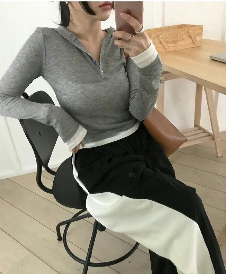 HAVE韓國直郵㊣東大門實拍女裝新品熱賣休閑推薦人氣長袖T恤HAVE長袖T恤