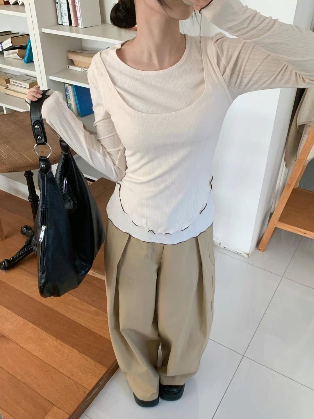 LIBERTE-OT直郵韓國代購㊣女裝新款推薦熱賣人氣時尚長袖T恤RETHINK長袖T恤