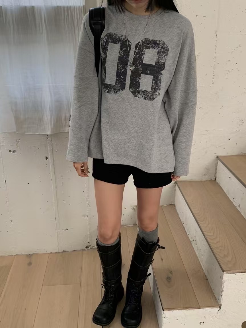 HANDER韓國直郵㊣東大門實拍女裝新品休閑時尚熱賣人氣推薦T恤HANDERT恤圖色2