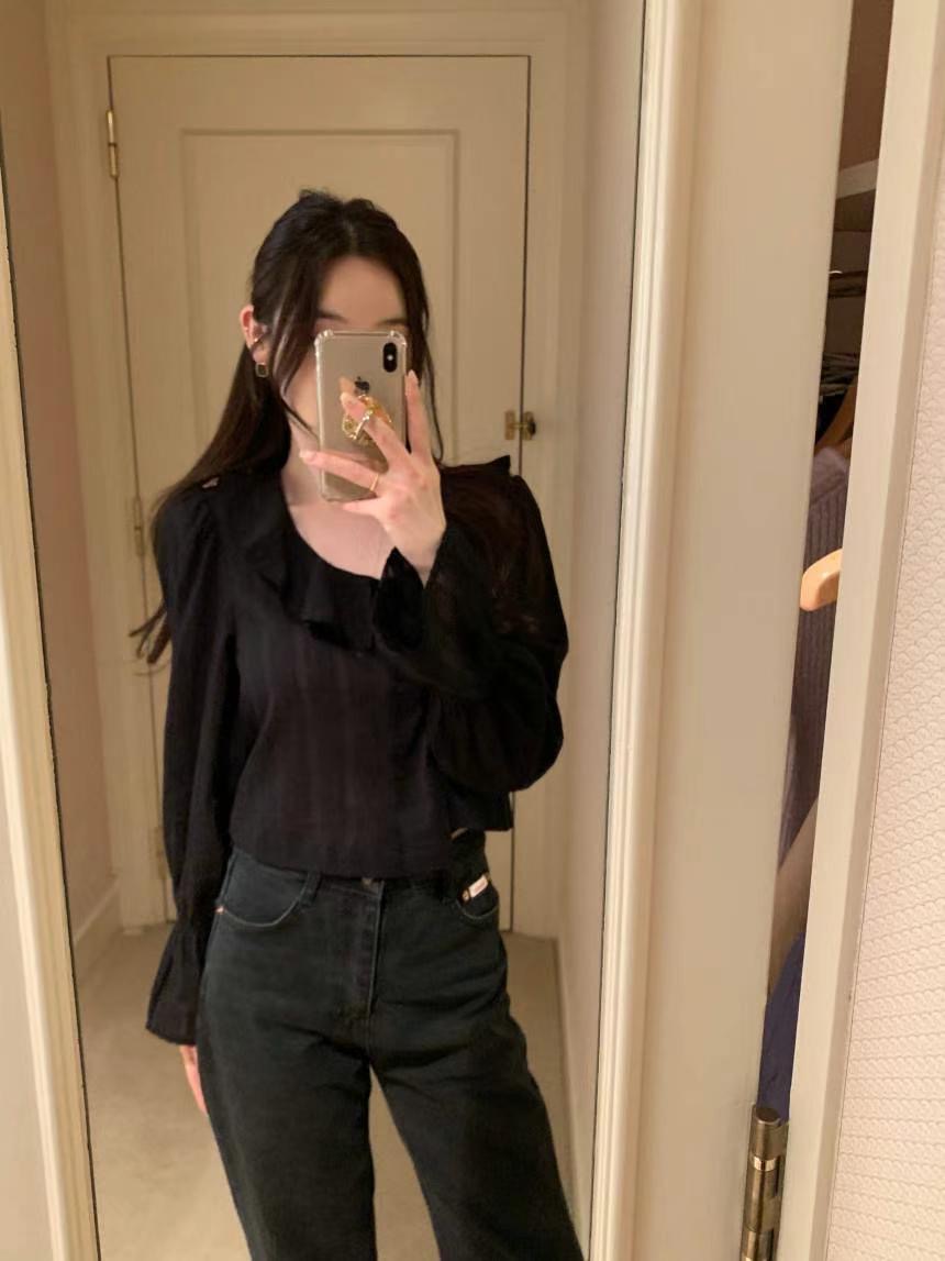 GLOWY韓國㊣直郵東大門代購女裝新款時尚推薦人氣襯衫蕾絲衫GLOWY襯衫/蕾絲衫圖色2
