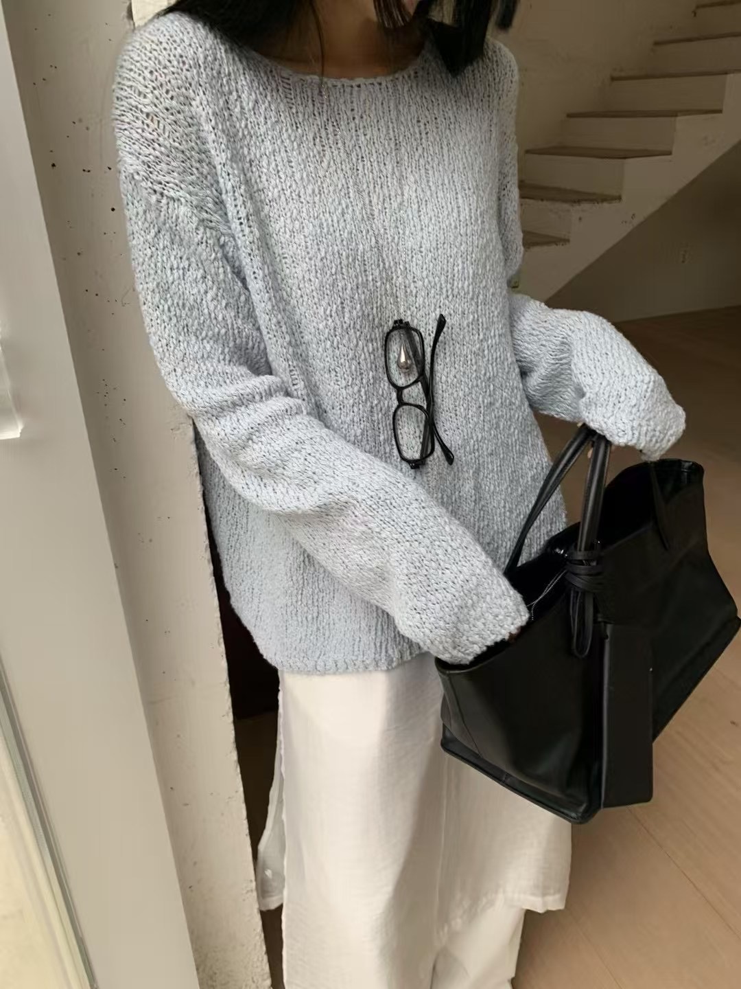 HANDER直郵韓國代購㊣女裝新品時尚25春夏熱賣推薦針織衫棉質HANDER針織衫