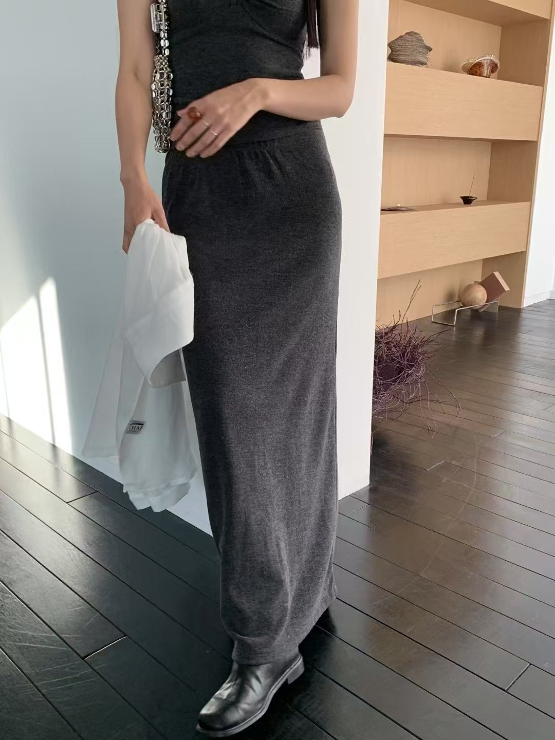 HANDER韓國直郵㊣東大門實拍女裝新款休閑熱賣25春夏推薦長裙HANDER長裙