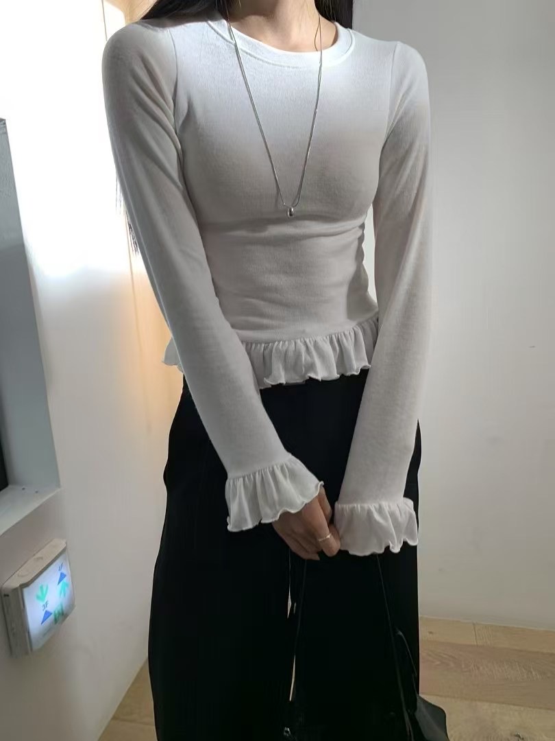 HANDER韓國直郵㊣女裝新款休閑熱賣時尚人氣推薦25春夏長袖T恤HANDER長袖T恤