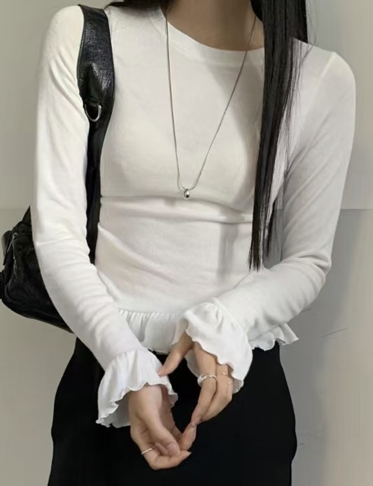 HANDER韓國直郵㊣女裝新款休閑熱賣時尚人氣推薦25春夏長袖T恤HANDER長袖T恤