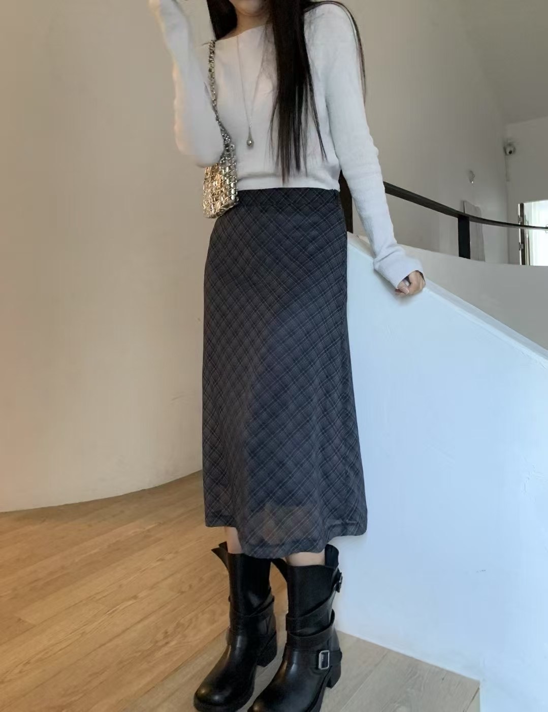 HANDER韓國㊣直郵東大門代購女裝新品熱賣推薦半身裙中短裙HANDER半身裙/中短裙