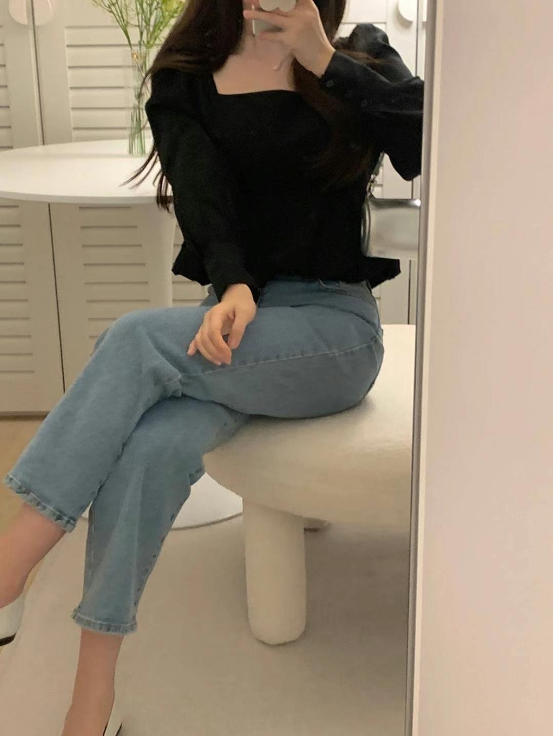 GLOWY韓國直郵㊣東大門實拍女裝新品休閑推薦時尚襯衫蕾絲衫GLOWY襯衫/蕾絲衫