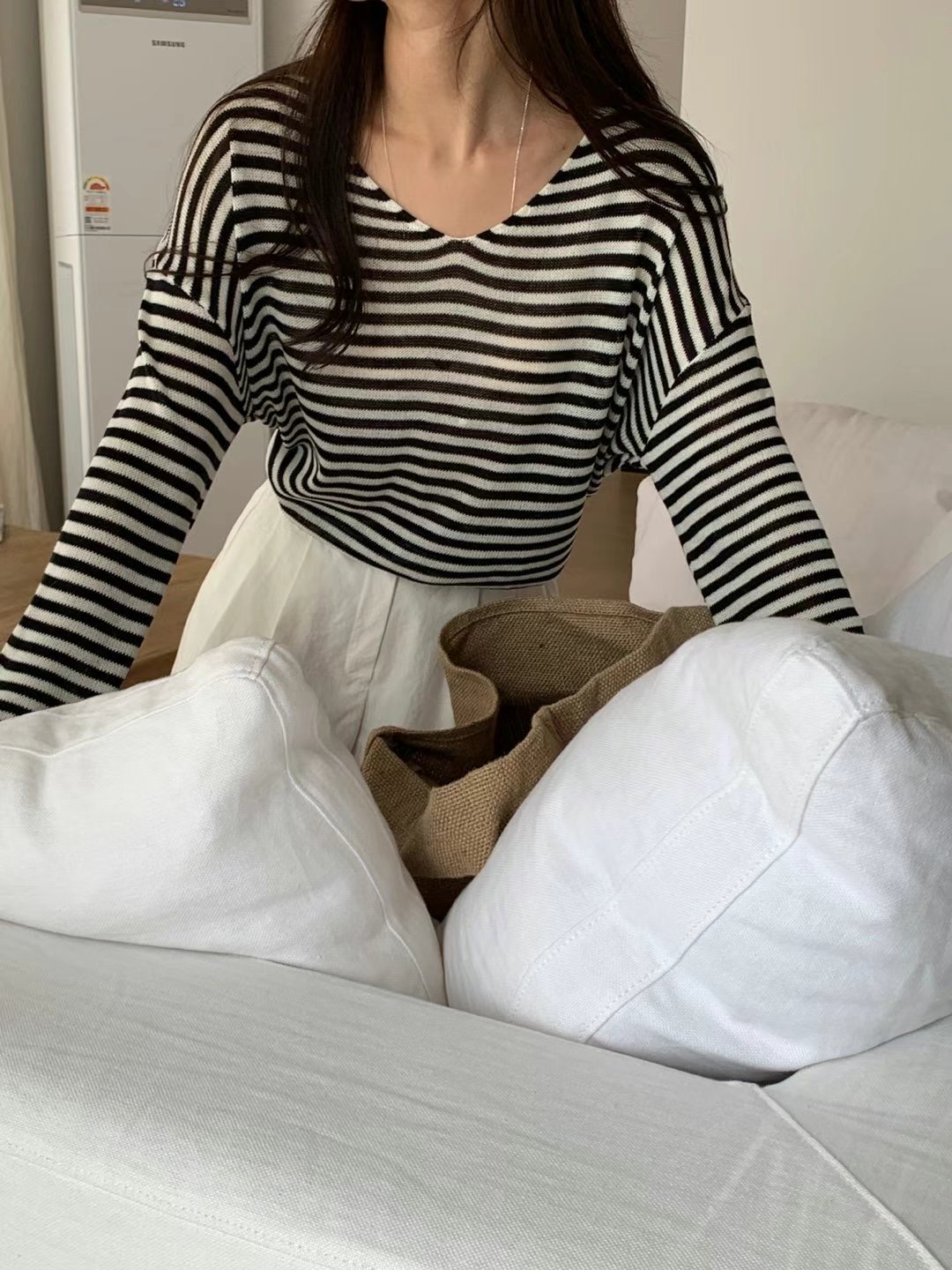 CRISPY CHIPS韓國直郵㊣女裝新品熱賣人氣時尚25春夏針織衫BLACKGHOBI針織衫