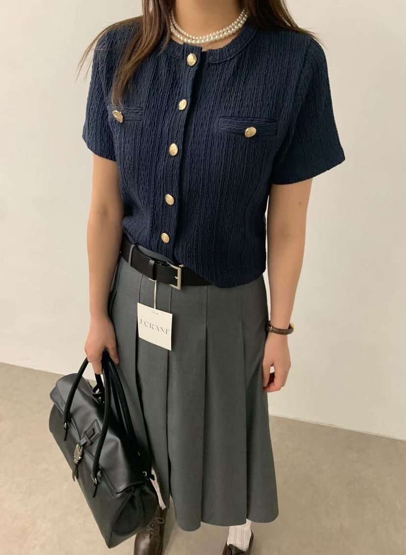 J CRANE-A韓國直郵㊣東大門實拍女裝新款休閑推薦針織衫開衫J CRANE針織衫