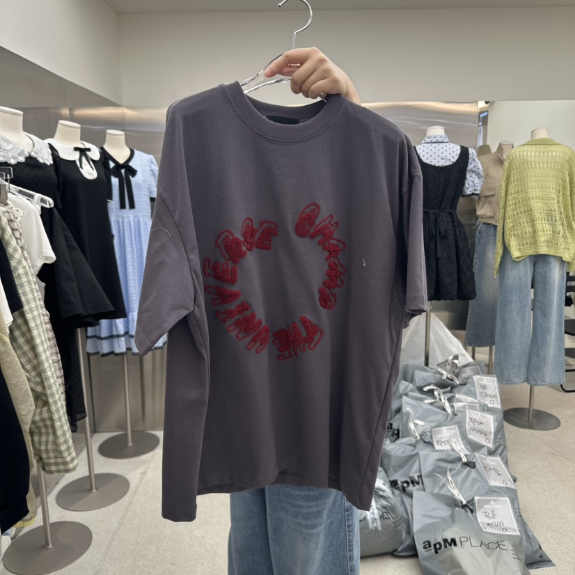 ANNA VERRY-P韓國直郵㊣東大門實拍女裝新品時尚人氣25春夏T恤ANNA VERRY/BELIEVET恤圖色3