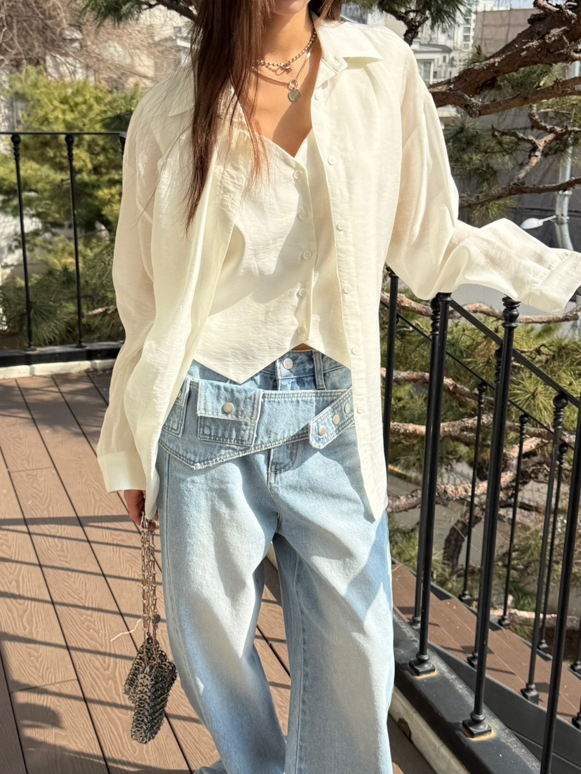 SPECIAL直郵韓國代購㊣女裝新品休閑人氣熱賣25春夏襯衫蕾絲衫SPECIAL襯衫/蕾絲衫