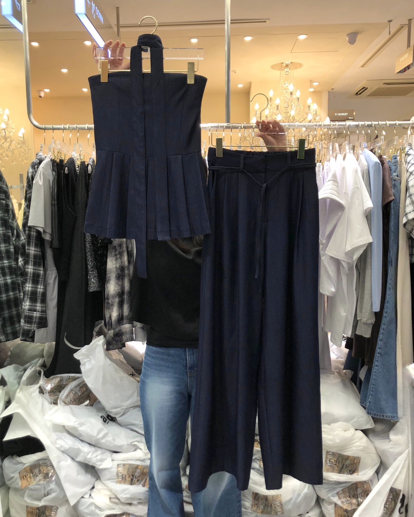 WORK SHOP東大門直郵女士新款人氣25春夏時尚休閑褲含腰帶Work_shop休閑褲
