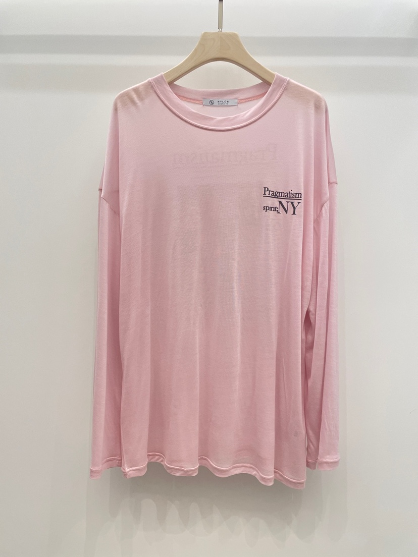 NYLON東大門代購女士新品人氣時尚職業休閑25春夏熱賣長袖T恤NYLON長袖T恤圖色2