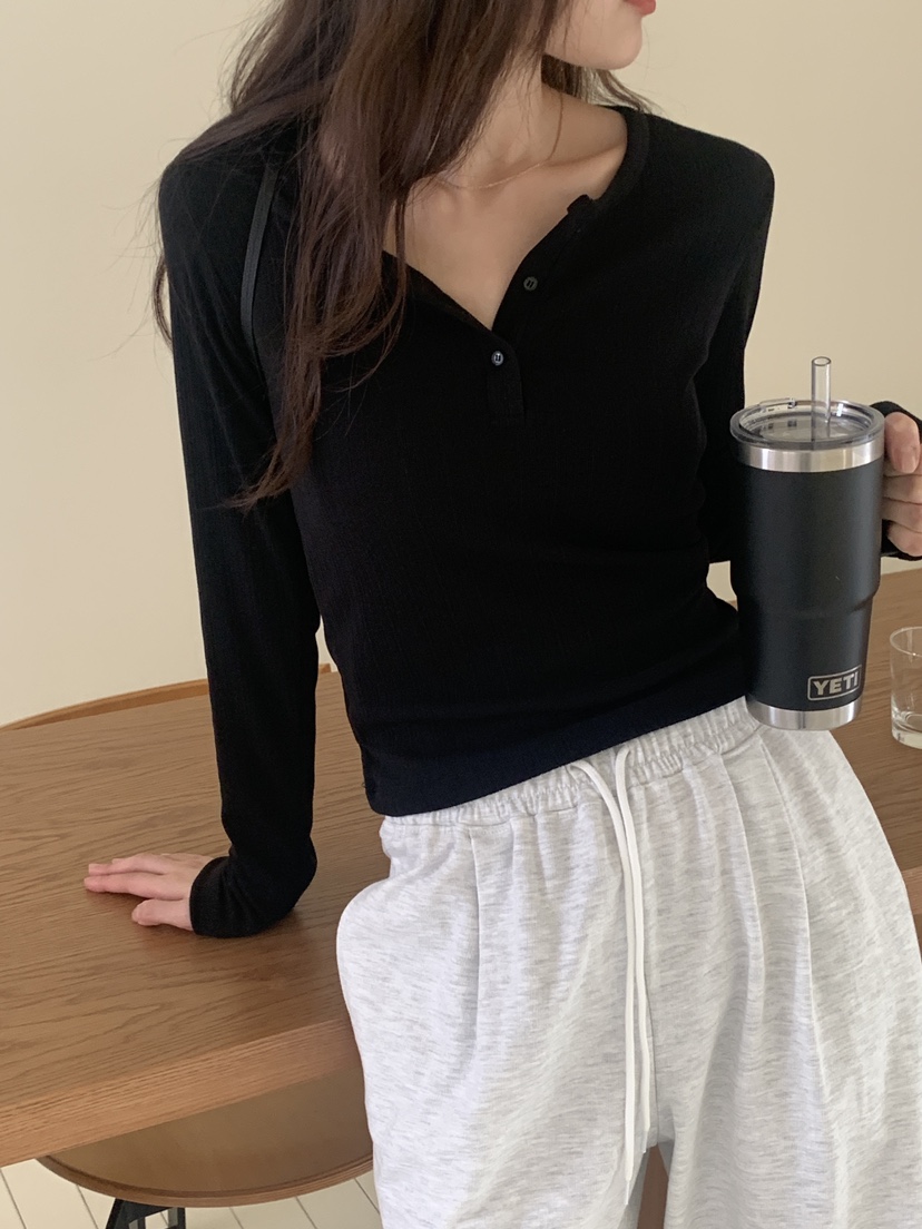 LOGARDEN韓國直郵㊣女裝新款人氣25春夏時尚推薦休閑長袖T恤LO GARDEN長袖T恤圖色1