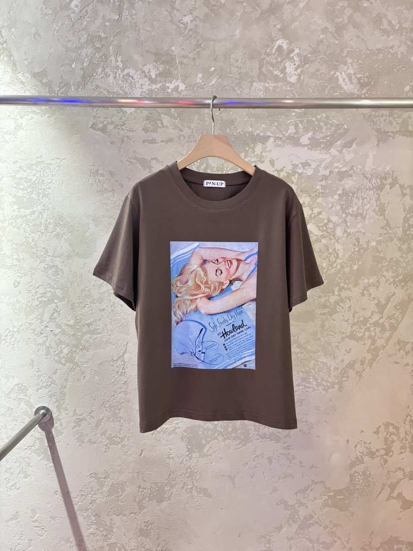 PIN-UP韓國直郵㊣東大門實拍女裝新品25春夏休閑熱賣時尚T恤PIN-UPT恤圖色2