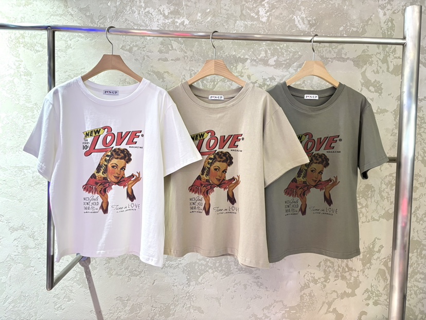 PIN-UP直郵韓國代購㊣女裝新品熱賣人氣時尚25春夏休閑T恤PIN-UPT恤