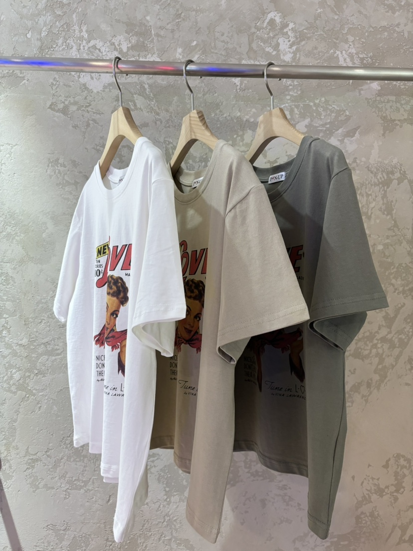 PIN-UP直郵韓國代購㊣女裝新品熱賣人氣時尚25春夏休閑T恤PIN-UPT恤