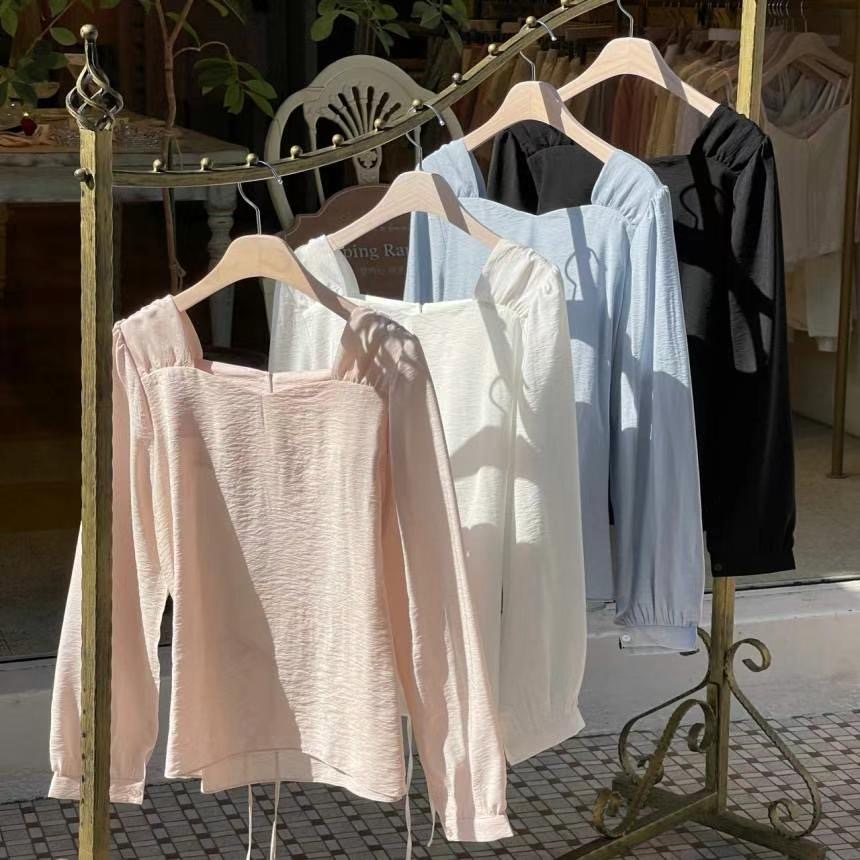 THE ORA直郵韓國代購㊣女裝新品熱賣時尚25春夏襯衫蕾絲衫THE ORA襯衫/蕾絲衫圖色4左四色